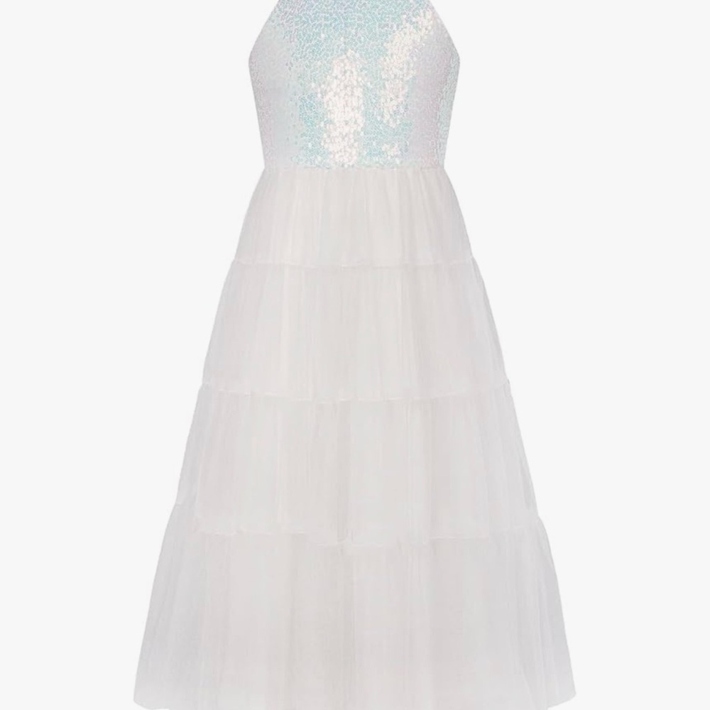 Elegant White and shimmer bodice Kids Dress